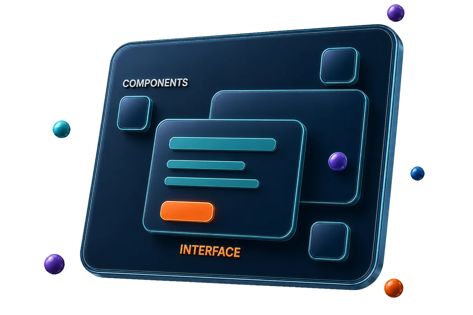 Design components composing a product interface.