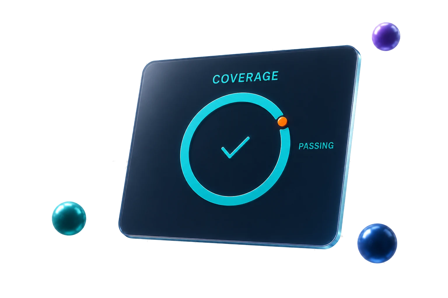 A quality panel showing test coverage with all checks passing.