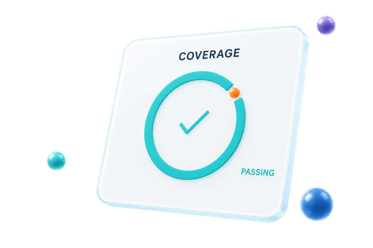 A quality panel showing test coverage with all checks passing.