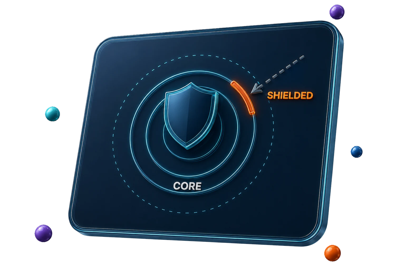 A shielded core protecting a system's critical components.